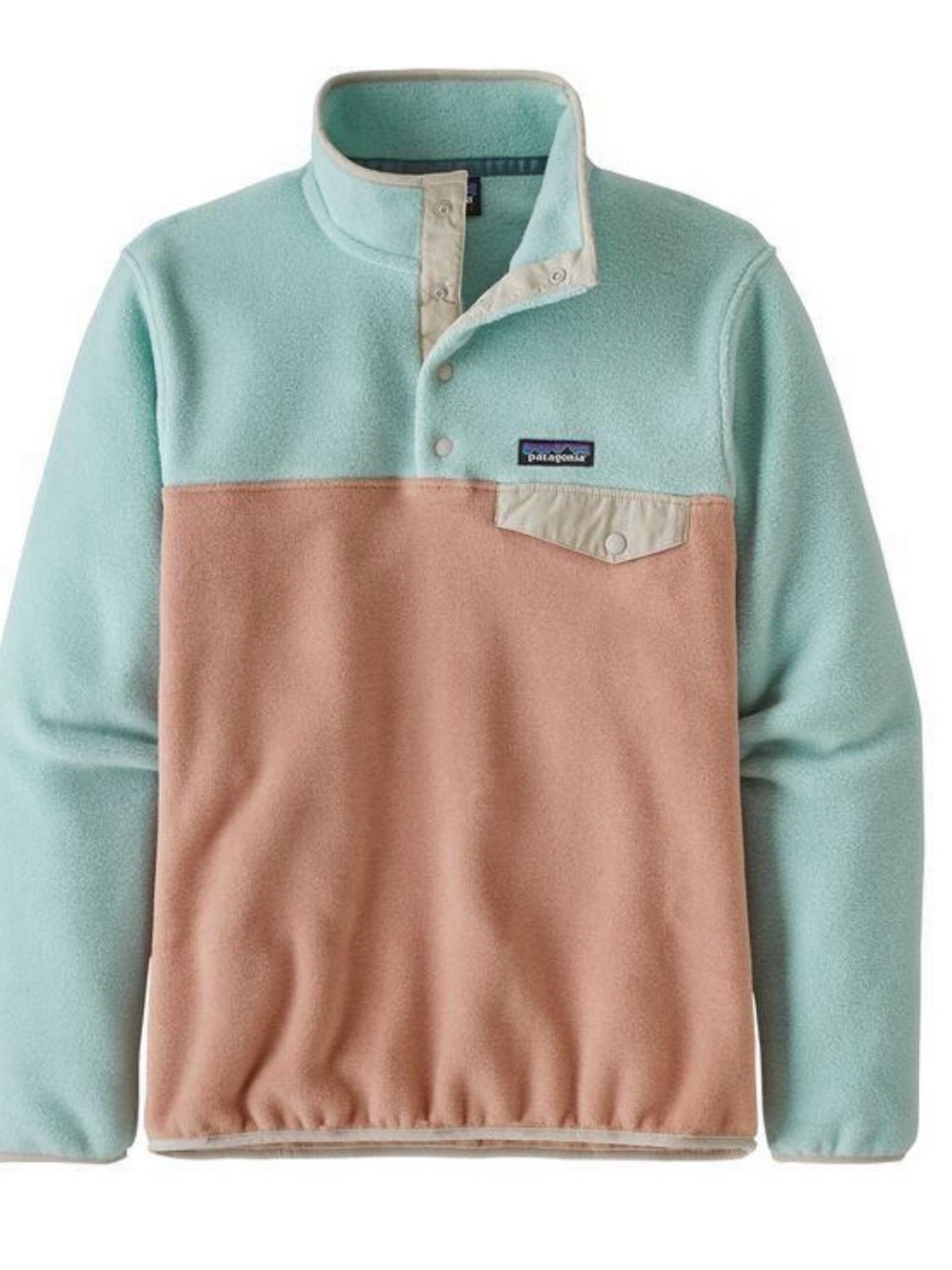 Patagonia Women’s Lightweight Synchilla Snap-T Fleece Mint Peach Size L